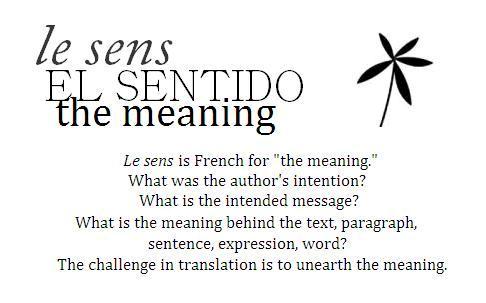 What does "le sens" mean?